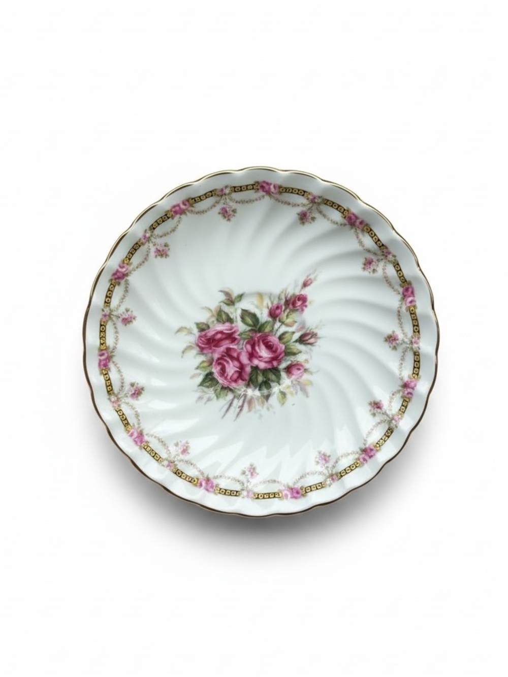 Crown Dorset Saucer Plate Pink Rose Fine Bone China Staffordshire England
